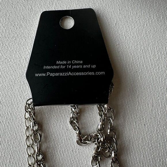Paparazzi Necklace Jewelry Fashion Design Shorter Chain with Earing - Picture 3 of 5